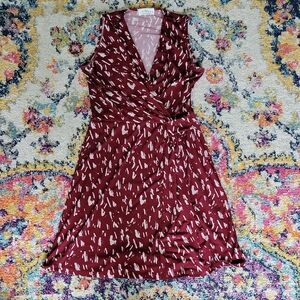 Kaileigh Red and White Sleeveless Midi Sundress